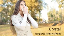  Presentation with fever - Amazing PPT layouts having spring fever - young woman have flu autumn backdrop and a lemonade colored foreground