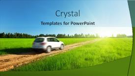  Presentation with field - Presentation theme consisting of spring-field-and-blured-car background and a  colored foreground