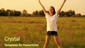  Presentation with behavior - Slide deck with spring field happiness people free background and a tawny brown colored foreground
