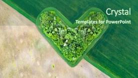  Presentation with save environment earth - Colorful presentation enhanced with spring field heart of earth backdrop and a ocean colored foreground