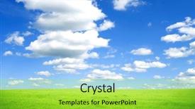  Presentation with beautiful green - Slide set featuring spring field with a green background and a yellow colored foreground