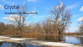  Presentation with flood - Amazing slides having spring flood in oak wood backdrop and a light blue colored foreground