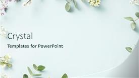  Presentation with blue flower - Presentation theme consisting of spring-flower-frame-on-blue background and a sky blue colored foreground