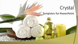  Presentation with bowl - Slides with spring flower with massage background and a white colored foreground