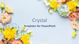  Presentation with blue floral - PPT layouts enhanced with spring-flowers-composition-on-pastel background and a sky blue colored foreground