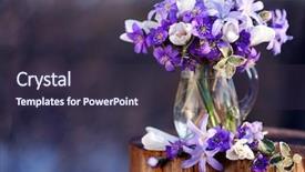  Presentation with spring flowers on textured - Beautiful PPT layouts featuring spring flowers forest flowers brocade backdrop and a tawny brown colored foreground