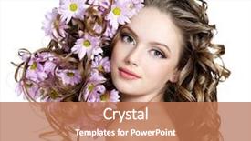  Presentation with beautiful spring flowers - Slide set with spring flowers in beautiful long background and a coral colored foreground