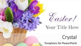  Presentation with easter bunny yellow spring flower - Amazing PPT theme having spring flowers with easter eggs backdrop and a white colored foreground