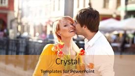  Presentation with kissing booth - Slides featuring spring flowers woman - cheerful kissing couple background and a yellow colored foreground