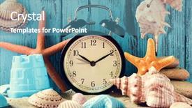  Presentation with sand clock - Slide set featuring spring foreward - alarm clock being adjusted forward background and a teal colored foreground