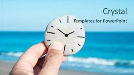  Presentation with beat clock - Beautiful PPT layouts featuring spring foreward - closeup of the hand backdrop and a arctic colored foreground