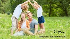  Presentation with future forward - Slides having spring foreward - family and children are looking background and a yellow colored foreground