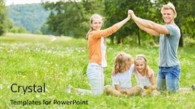  Presentation with future forward - Colorful PPT layouts enhanced with spring foreward - happy family and children are backdrop and a yellow colored foreground
