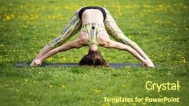  Presentation with mother doing yoga kids - Amazing slide set having spring foreward - young woman doing yoga backdrop and a tawny brown colored foreground