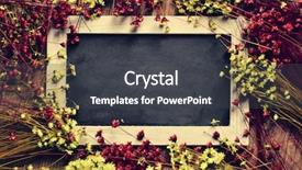 Presentation with blank album frames - Beautiful PPT theme featuring spring here - blank wooden-framed chalkboard surrounded backdrop and a dark gray colored foreground