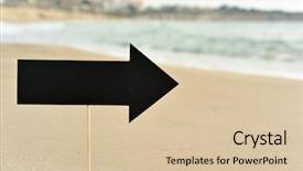  Presentation with signboard - Slides having spring here - closeup of a blank black background and a  colored foreground