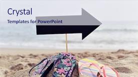  Presentation with signboard - PPT theme enhanced with spring here - closeup of a blank black background and a  colored foreground