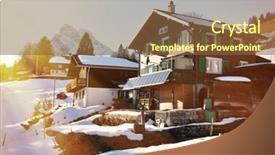  Presentation with skiing - Beautiful slides featuring spring in braunwald famous swiss skiing resort backdrop and a tawny brown colored foreground