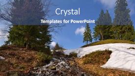 Presentation with stream - PPT theme having spring-in-mountains-stream background and a teal colored foreground