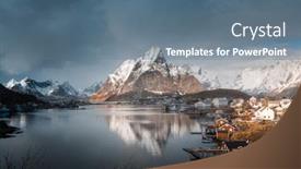  Presentation with spring - Colorful slide set enhanced with spring-in-reine-village-lofoten backdrop and a ocean colored foreground