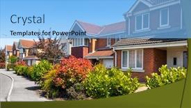  Presentation with city street - Audience pleasing slides consisting of spring-in-the-city-typical backdrop and a light blue colored foreground