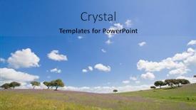  Presentation with spring - Presentation theme enhanced with spring-landscape-in-alentejo-portugal background and a teal colored foreground