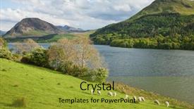  Presentation with national - PPT layouts enhanced with spring landscape in lake district background and a gold colored foreground