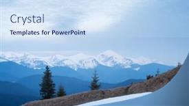  Presentation with mountain view - Presentation enhanced with spring-landscape-in-the-mountains background and a sky blue colored foreground