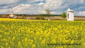  Presentation with czech republic - Theme enhanced with spring-landscape-near-konice-near background and a gold colored foreground