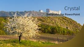  Presentation with czech republic - Theme featuring spring-landscape-near-pavlov background and a light blue colored foreground