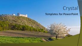  Presentation with czech republic - Slide set consisting of spring-landscape-near-pavlov background and a teal colored foreground