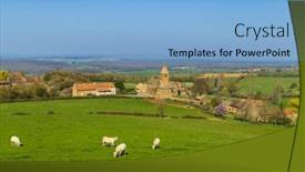  Presentation with notre dame - Presentation design enhanced with spring-landscape-with-cows background and a light blue colored foreground