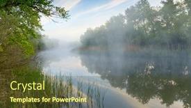 Presentation with forest morning - Presentation enhanced with spring-landscape-with-morning-mist background and a tawny brown colored foreground