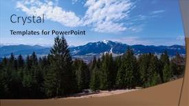  Presentation with recreation - Presentation design featuring spring-landscape-with-mountain-panorama background and a light blue colored foreground