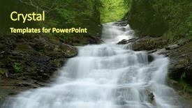  Presentation with waterfall - PPT theme with spring landscape with mountain waterfall background and a  colored foreground
