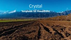  Presentation with field - Slide deck consisting of spring-landscape-with-ploughed-field background and a  colored foreground