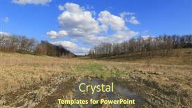  Presentation with spring - Slide deck featuring spring-landscape-with-puddle background and a tawny brown colored foreground