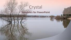  Presentation with spring water - Beautiful PPT layouts featuring spring-landscape-with-the-image backdrop and a lemonade colored foreground