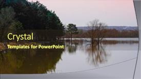  Presentation with spring water - Slide deck with spring-landscape-with-the-image background and a tawny brown colored foreground