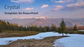  Presentation with last - Beautiful presentation design featuring spring-landscape-with-the-last backdrop and a light blue colored foreground