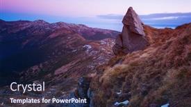  Presentation with spring - Theme enhanced with spring-landscape-with-twilight-ridge background and a navy blue colored foreground