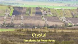  Presentation with vineyards - Slide set having spring-landscape-with-vineyards-near background and a violet colored foreground