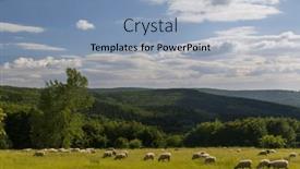  Presentation with czech republic - Presentation theme enhanced with spring-landscape-with-white-sheep background and a light blue colored foreground