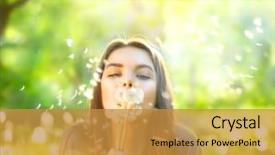  Presentation with spring nature grass - PPT layouts featuring spring lawn allergy free background and a gold colored foreground