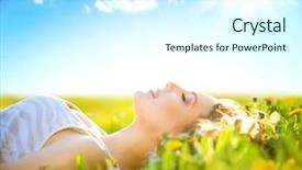  Presentation with beautiful spring flowers - Slide deck consisting of spring lawn allergy free background and a cool aqua colored foreground