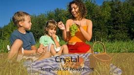  Presentation with pretty girl - Cool new presentation theme with spring lunch - pretty little girl and young backdrop and a  colored foreground