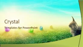  Presentation with horticulture spring easter - PPT layouts enhanced with spring meadow with a rabbit background and a cream colored foreground