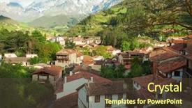  Presentation with spring - Presentation theme having spring morning in potes spain background and a tawny brown colored foreground