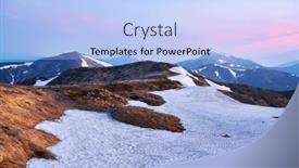  Presentation with pink sky - Presentation design consisting of spring-mountains-panorama-during-stunning background and a light blue colored foreground