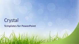  Presentation with spring nature grass - Cool new presentation theme with spring nature background with grass backdrop and a sky blue colored foreground